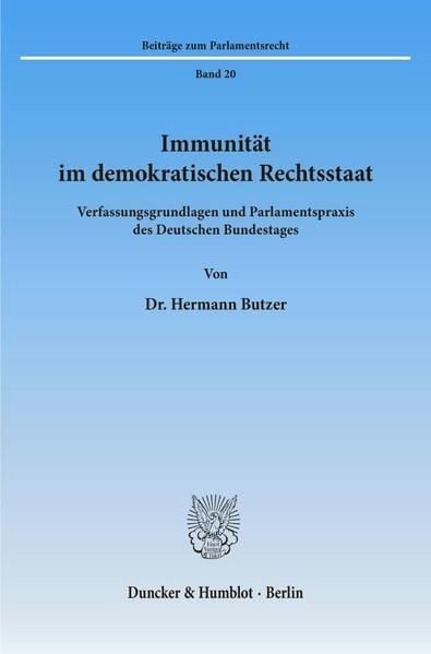 Produktbild: Immunit&auml;t im demokratischen Rechtsstaat.