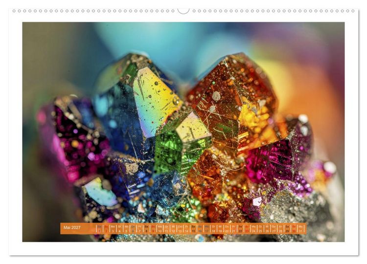 Produktbild: Edelsteine und Kristalle - Makro (Wandkalender 2027 DIN A2 quer), CALVENDO Monatskalender