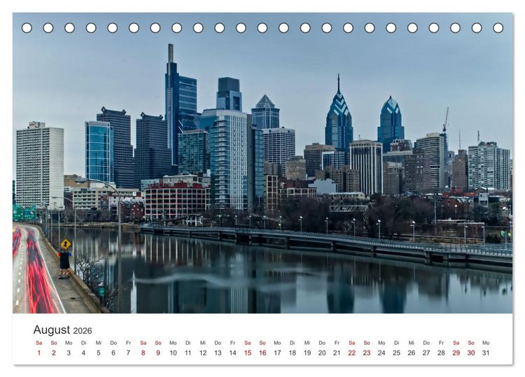 Produktbild: Philadelphia - The Birthplace of America (Tischkalender 2026 DIN A5 quer), CALVENDO Monatskalender