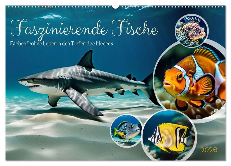 Produktbild: Faszinierende Fische (Wandkalender 2026 DIN A2 quer), CALVENDO Monatskalender