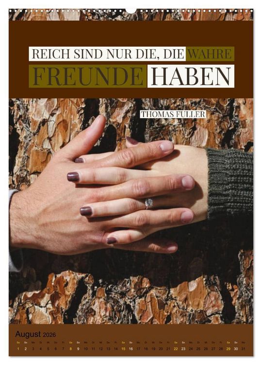 Produktbild: Freundschaft Weisheiten und Zitate (Wandkalender 2026 DIN A2 hoch), CALVENDO Monatskalender