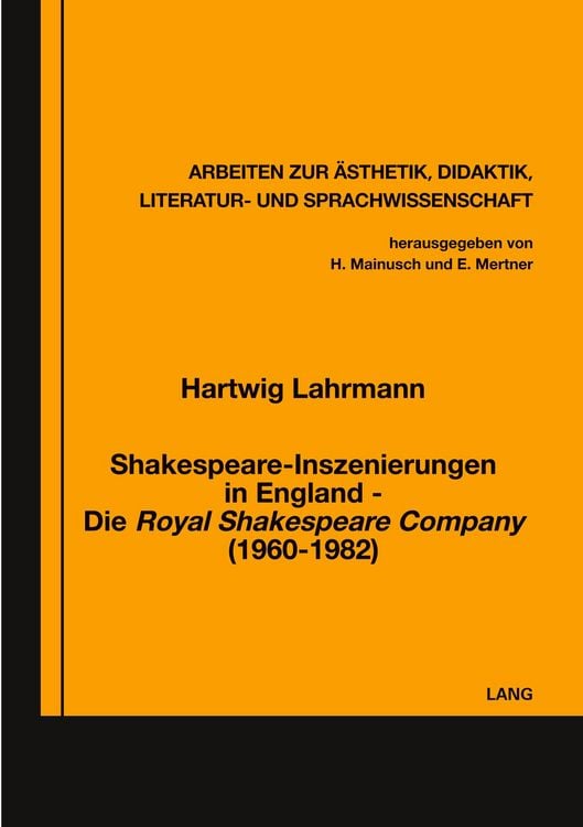 Produktbild: Shakespeare-Inszenierungen in England- Die &laquo;Royal Shakespeare Company&raquo; (1960-1982)