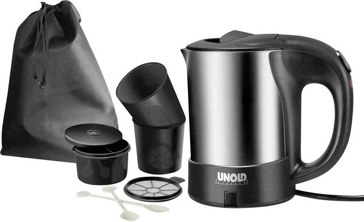 Produktbild: Unold 18575 Reis-set Wasserkocher kabelgebunden Edelstahl, Schwarz Fassungsverm&ouml;gen: 0.5 l