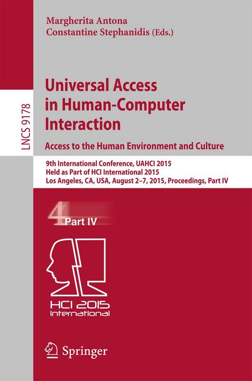 Produktbild: Universal Access in Human-Computer Interaction. Access to the Human Environment and Culture