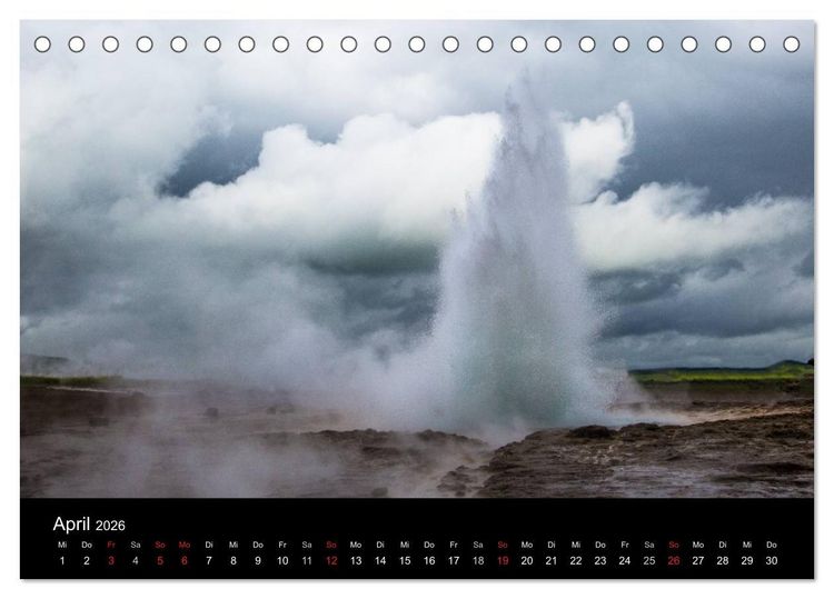 Produktbild: Islands Landschaften - Wasser, Eis und gr&uuml;nes Moos (Tischkalender 2026 DIN A5 quer), CALVENDO Monatskalender