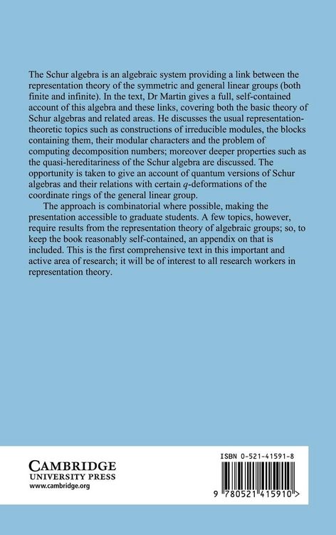 Produktbild: Schur Algebras and Representation Theory