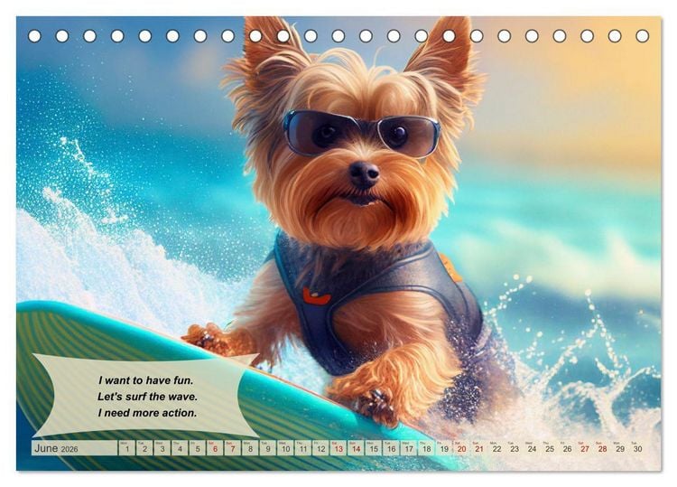 Produktbild: Great fun for Yorkshire Terrier lovers (Desk Calendar 2026 DIN A5 landscape), CALVENDO 12 Month DeskCalendar