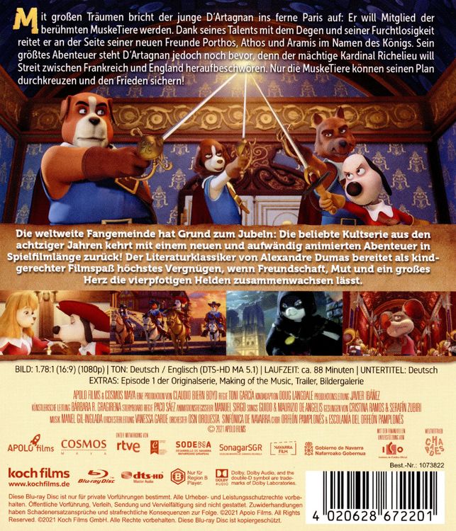 Produktbild: D'Artagnan und die drei MuskeTiere - Der Film