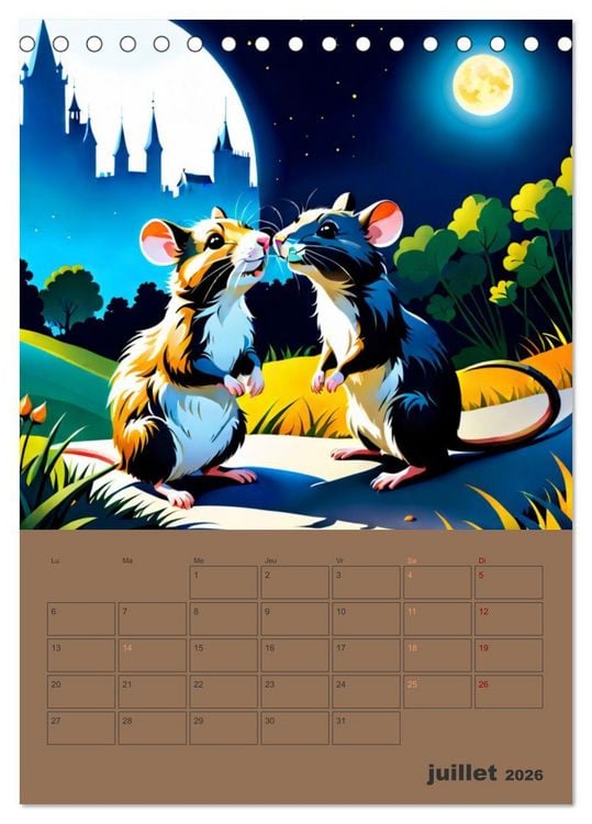 Produktbild: Les fables illustr&eacute;es (Calendrier de bureau 2026 DIN A5 horizontal), CALVENDO calendrier mensuel