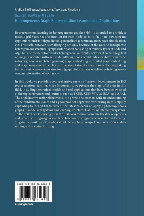 Produktbild: Heterogeneous Graph Representation Learning and Applications