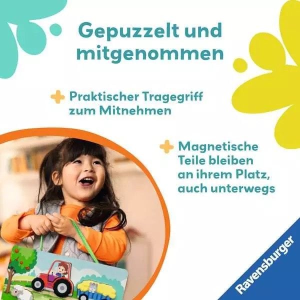 Produktbild: Play+ Magnetisches Holz-Z&auml;hl-Puzzle: Bauernhof - ab 12 Monate