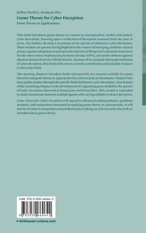 Produktbild: Game Theory for Cyber Deception