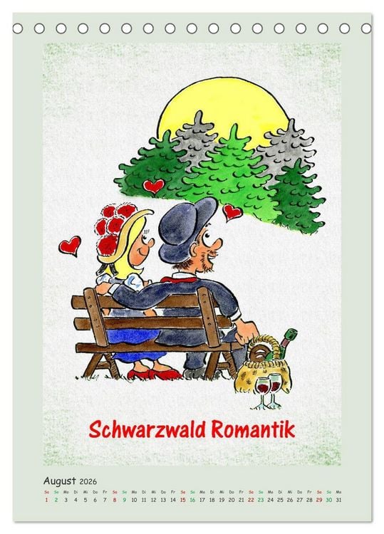 Produktbild: Bollenhut Cartoons (Tischkalender 2026 DIN A5 hoch), CALVENDO Monatskalender