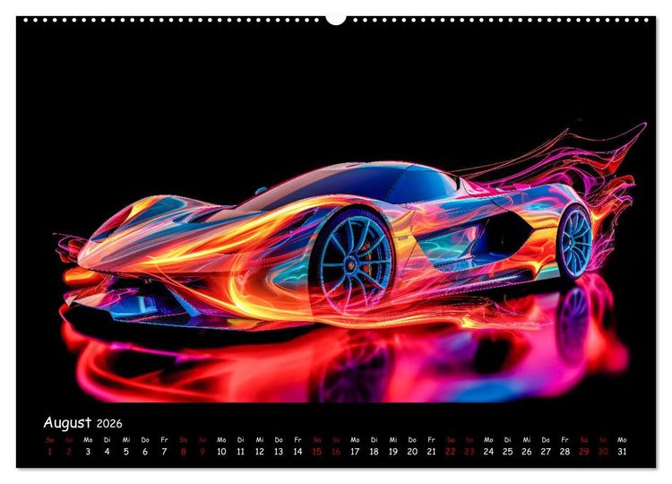 Produktbild: Futuristische Neon Cars (Wandkalender 2026 DIN A2 quer), CALVENDO Monatskalender