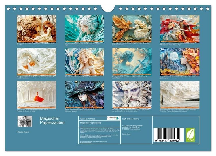 Produktbild: Magischer Papierzauber (Wandkalender 2026 DIN A4 quer), CALVENDO Monatskalender