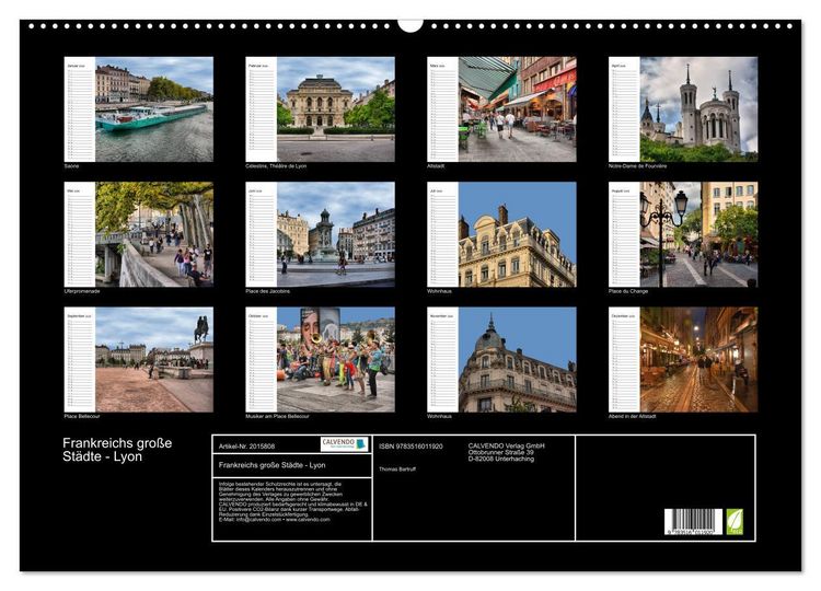 Produktbild: Frankreichs gro&szlig;e St&auml;dte - Lyon (Wandkalender 2026 DIN A2 quer), CALVENDO Monatskalender
