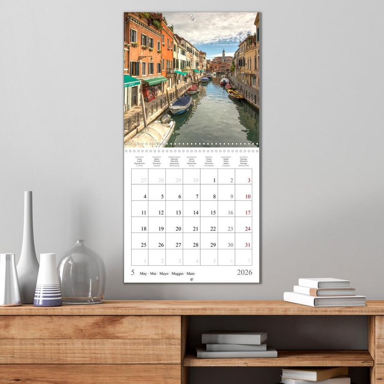 Produktbild: Lieux romantiques &agrave; Venise (Calendrier mural carr&eacute; 2026 30x30 cm) Calendrier double avec une page pour vos prises de notes