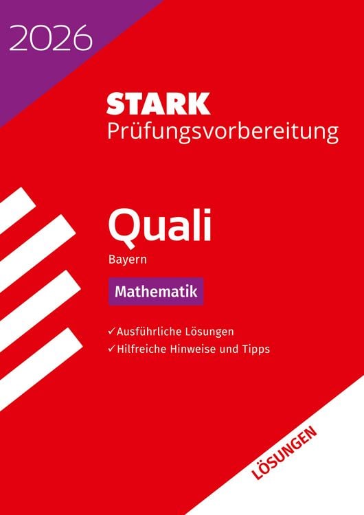 Produktbild: STARK L&ouml;sungen zu Mathematik 9. Klasse - Quali Mittelschule 2026 Bayern - Pr&uuml;fungsvorbereitung