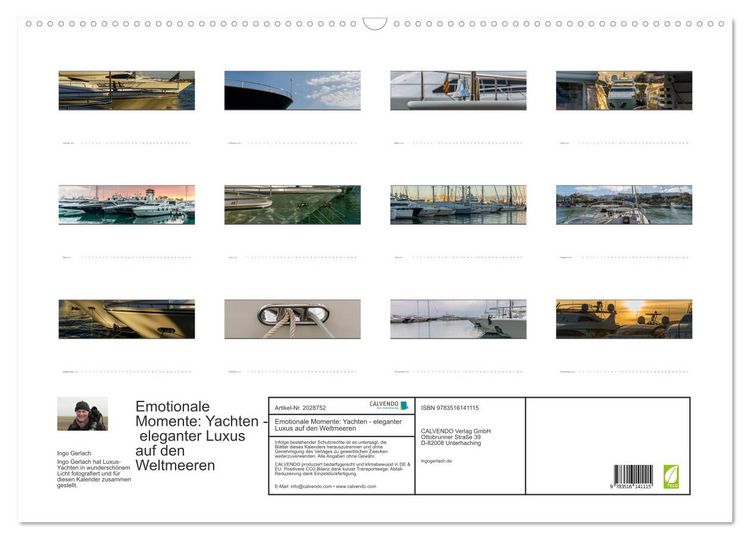 Produktbild: Emotionale Momente: Yachten - eleganter Luxus auf den Weltmeeren (Wandkalender 2026 DIN A2 quer), CALVENDO Monatskalender
