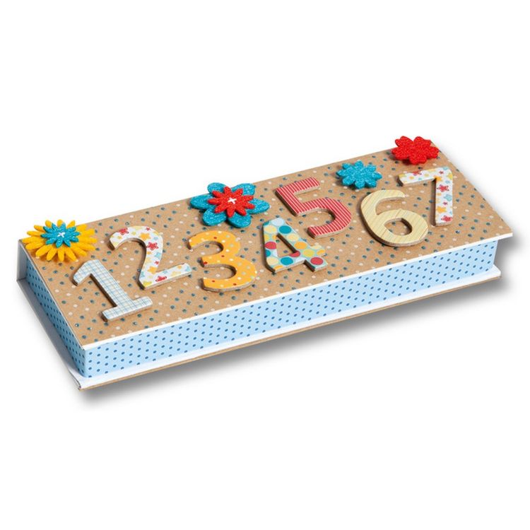 Produktbild: folia Kartonstanzteile Buchstaben und Zahlen mehrfarbig 67 St&uuml;ck