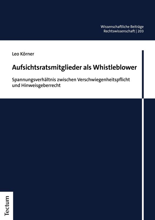 Produktbild: Aufsichtsratsmitglieder als Whistleblower