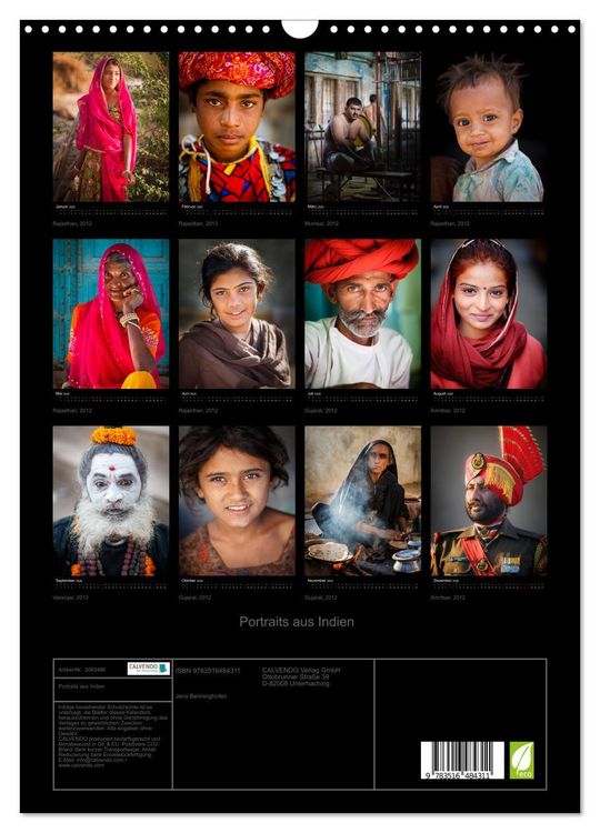 Produktbild: Portraits aus Indien (Wandkalender 2026 DIN A3 hoch), CALVENDO Monatskalender
