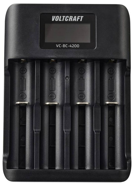 Produktbild: VOLTCRAFT VC-BC-4200 Rundzellen-Ladeger&auml;t NiMH, LiIon Mignon (AA), Micro (AAA), Mini (AAAA), 18650, 18490, 18350, 17670, 17500, 14500, 10440, 16340