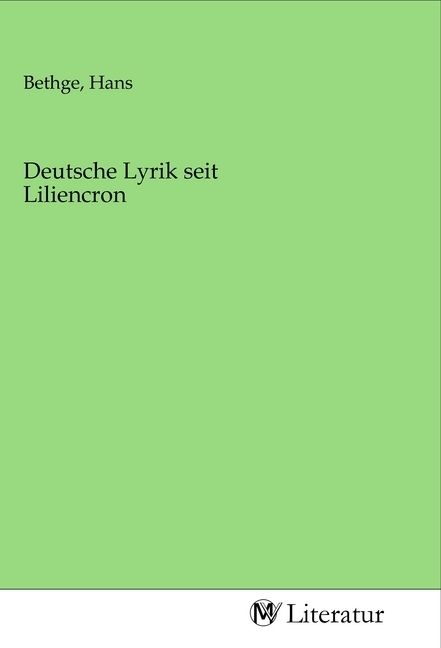 Produktbild: Deutsche Lyrik seit Liliencron