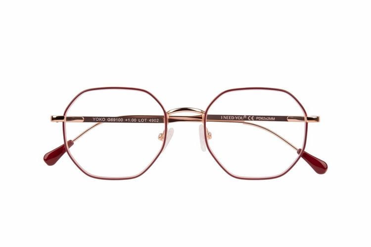 Produktbild: Lesebrille YOKO, rot-kupfer, +1.00 dpt mit Etui