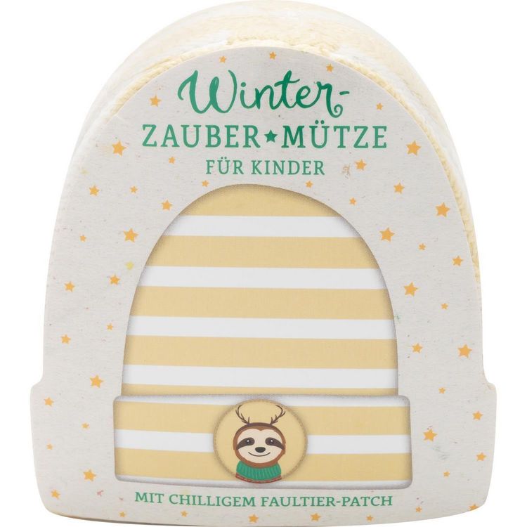 Produktbild: GRUSS & CO Zauberm&uuml;tze f&uuml;r Kinder, in M&uuml;tzen-Form gepresst, mit Motivdruck "Winter Faultier", Einheitsgr&ouml;&szlig;e f&uuml;r Kinder von 3-7 Jahren
