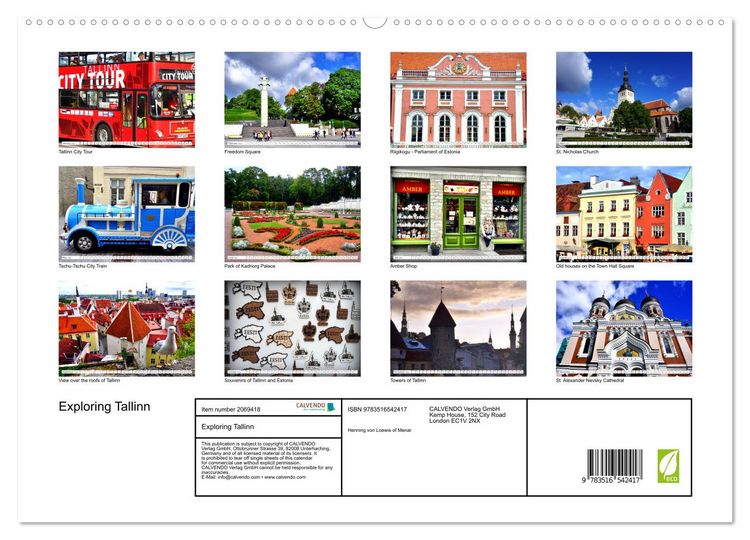 Produktbild: Exploring Tallinn (High Quality Premium Wall Calendar 2026 DIN A2 landscape),CALVENDO 12 Month Wall Calendar