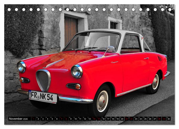 Produktbild: Historische Kleinwagen Made in Germany ART GALERIE (Tischkalender 2026 DIN A5 quer), CALVENDO Monatskalender