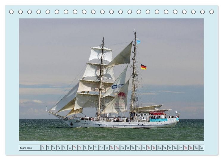 Produktbild: Segelschulschiffe aus aller Welt (Tischkalender 2026 DIN A5 quer), CALVENDO Monatskalender