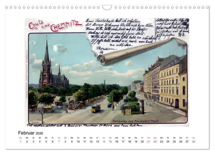 Produktbild: Gr&uuml;&szlig;e aus Chemnitz (Wandkalender 2026 DIN A3 quer), CALVENDO Monatskalender