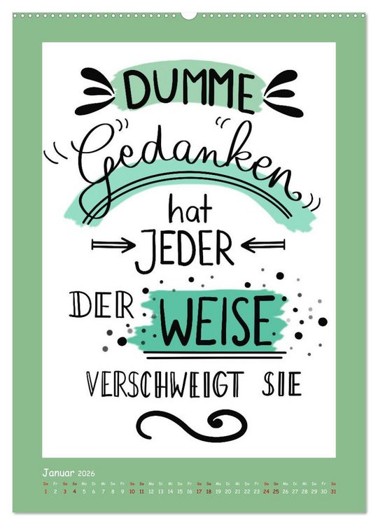 Produktbild: Nachgedacht-Spr&uuml;che und Zitate (hochwertiger Premium Wandkalender 2026 DIN A2 hoch), Kunstdruck in Hochglanz