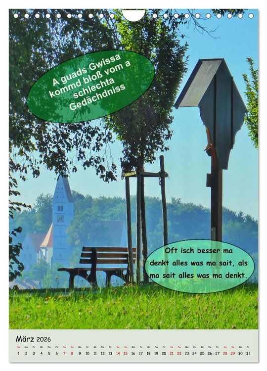 Produktbild: Schw&auml;bische Sprichw&ouml;rter - so gsaid (Wandkalender 2026 DIN A4 hoch), CALVENDO Monatskalender