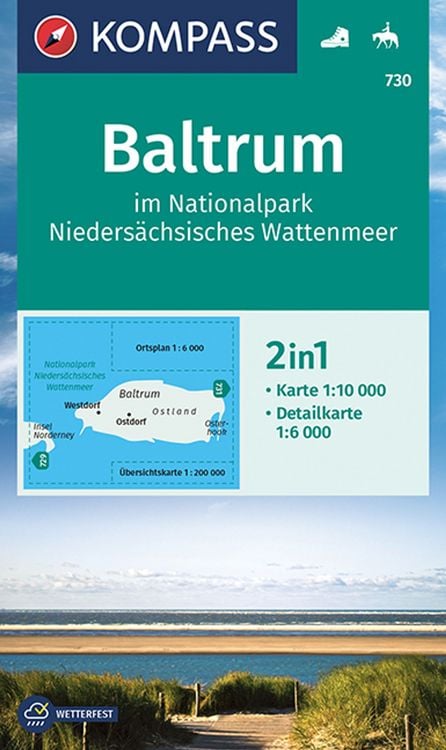 Produktbild: KOMPASS Wanderkarte 730 Baltrum im Nationalpark Nieders&auml;chsisches Wattenmeer 1:10000 1:10.000