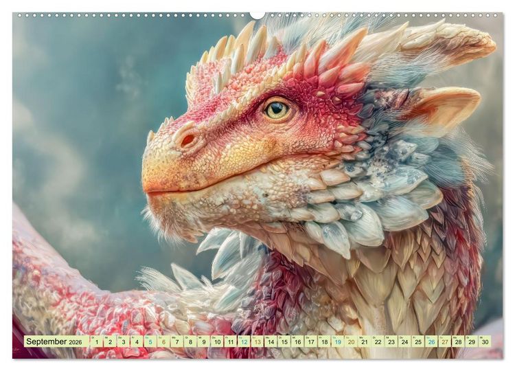Produktbild: Ewige Drachenliebe - Eine zeitlose Faszination (Wandkalender 2026 DIN A2 quer), CALVENDO Monatskalender