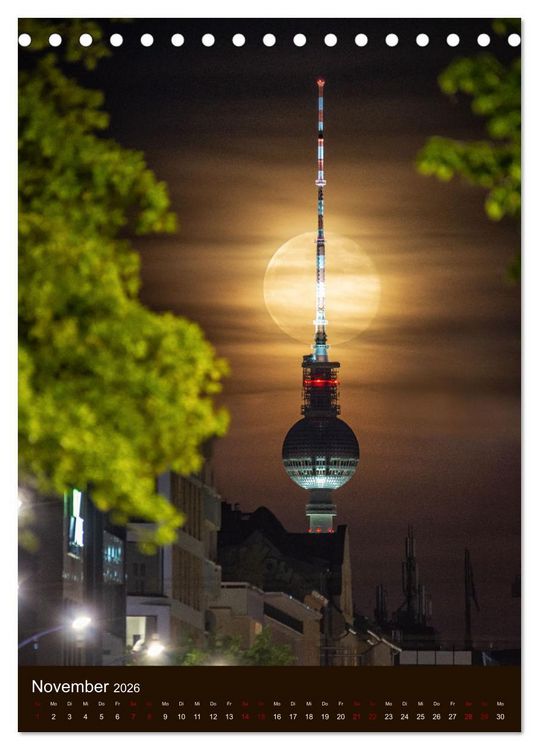 Produktbild: Berliner Fernsehturm - Magische Momente (Tischkalender 2026 DIN A5 hoch), CALVENDO Monatskalender