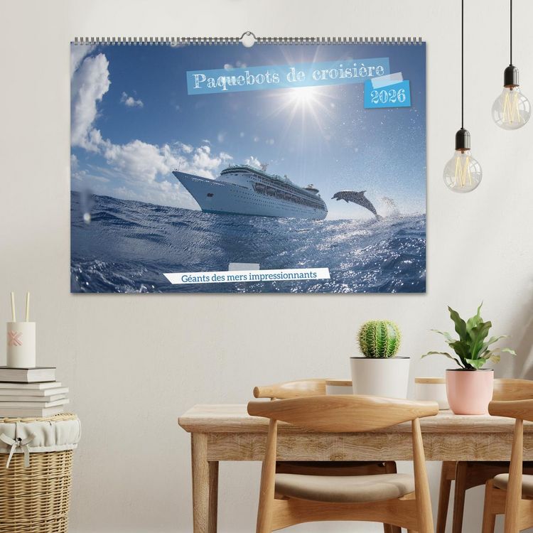 Produktbild: Paquebots de croisi&egrave;re - G&eacute;ants des mers impressionnants (Calendrier mural 2026 DIN A2 vertical), CALVENDO calendrier mensuel