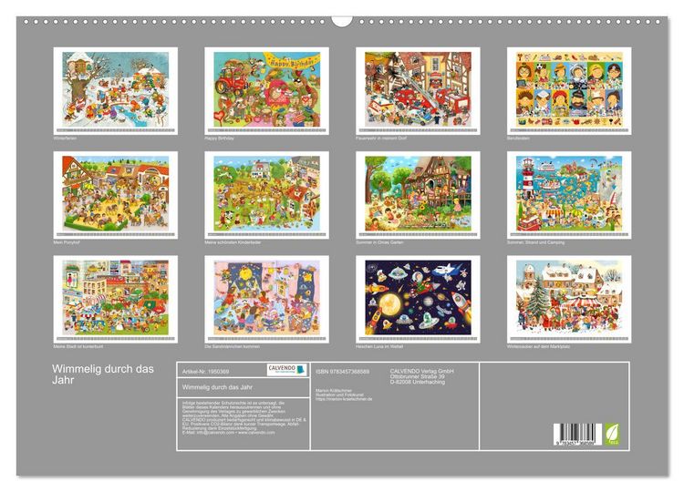 Produktbild: Wimmelig durch das Jahr (Wandkalender 2026 DIN A2 quer), CALVENDO Monatskalender