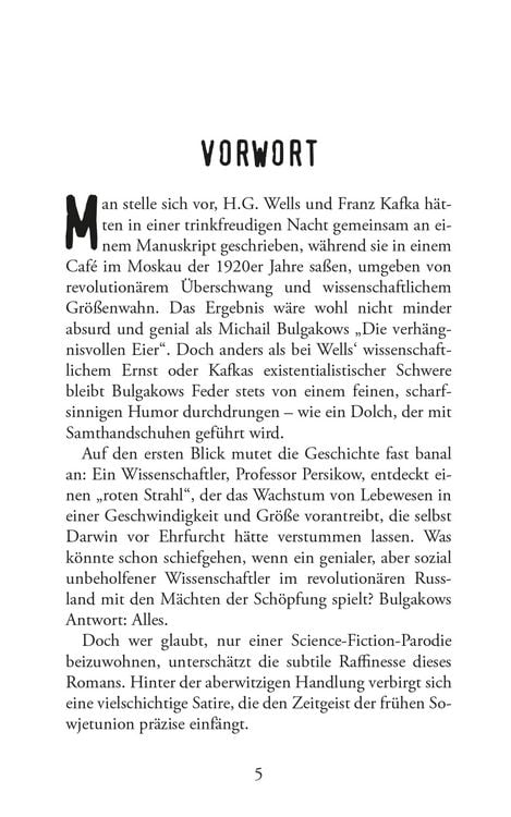 Produktbild: Die verh&auml;ngnisvollen Eier. Eine groteske Geschichte. Satire. Michail Bulgakow