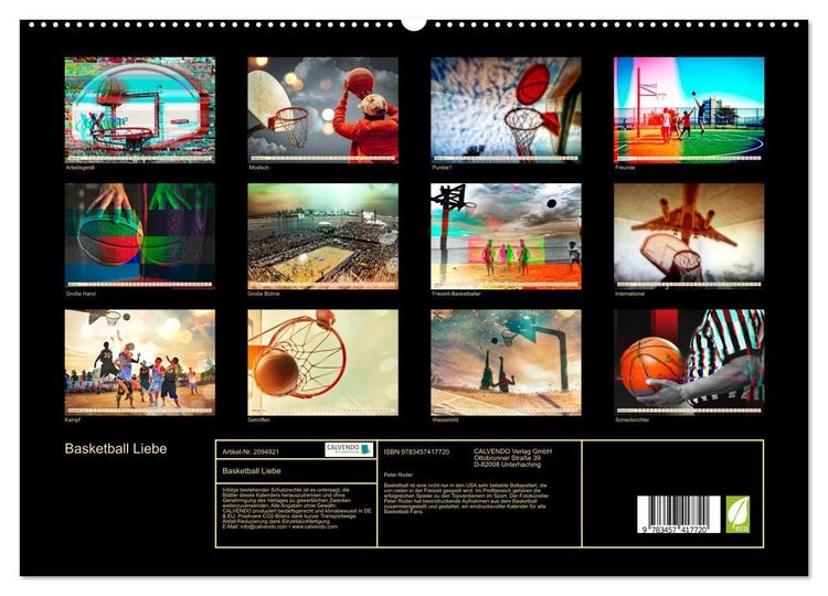 Produktbild: Basketball Liebe (hochwertiger Premium Wandkalender 2026 DIN A2 quer), Kunstdruck in Hochglanz