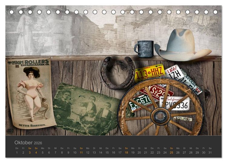 Produktbild: Patchwork - Vintage Impressionen (Tischkalender 2026 DIN A5 quer), CALVENDO Monatskalender