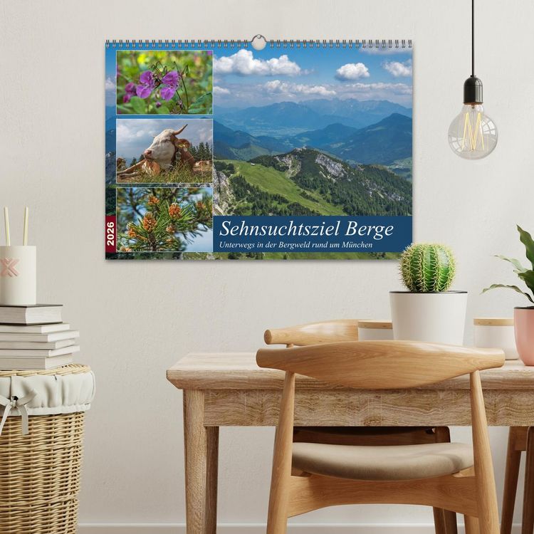 Produktbild: Sehnsuchtsziel Berge - Unterwegs in den Bergwelt rund um M&uuml;nchen (Wandkalender 2026 DIN A3 quer), CALVENDO Monatskalender