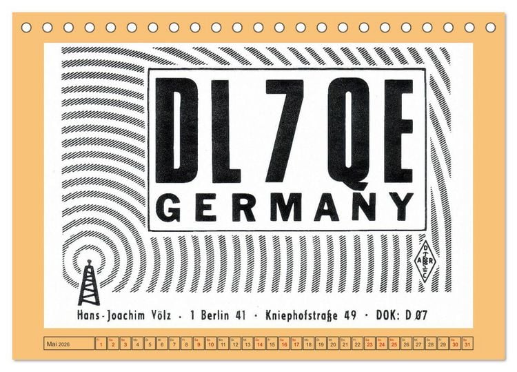 Produktbild: Amateurfunk in West-Berlin (Tischkalender 2026 DIN A5 quer), CALVENDO Monatskalender