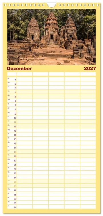 Produktbild: Familienplaner 2027 - Magisches Kambodscha mit 5 Spalten (Wandkalender, 21 x 45 cm) CALVENDO