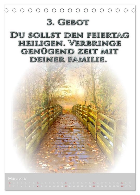 Produktbild: GOTTES 10 GEBOTE (Tischkalender 2026 DIN A5 hoch), CALVENDO Monatskalender