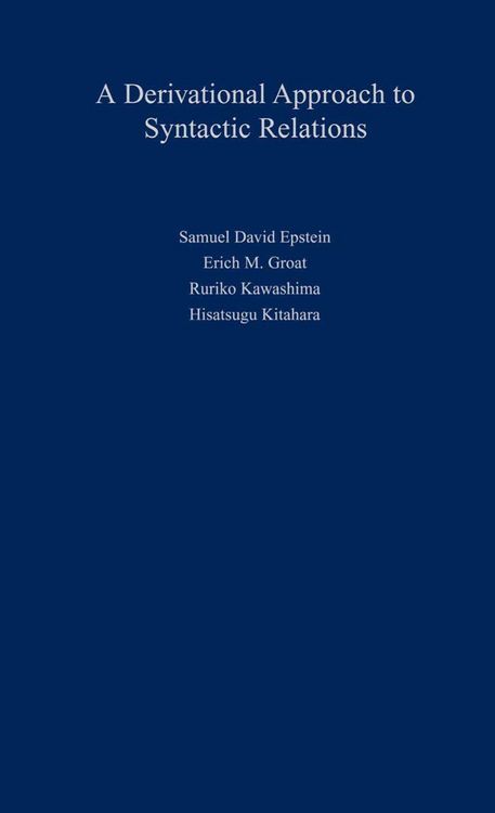 Produktbild: A Derivational Approach to Syntactic Relations