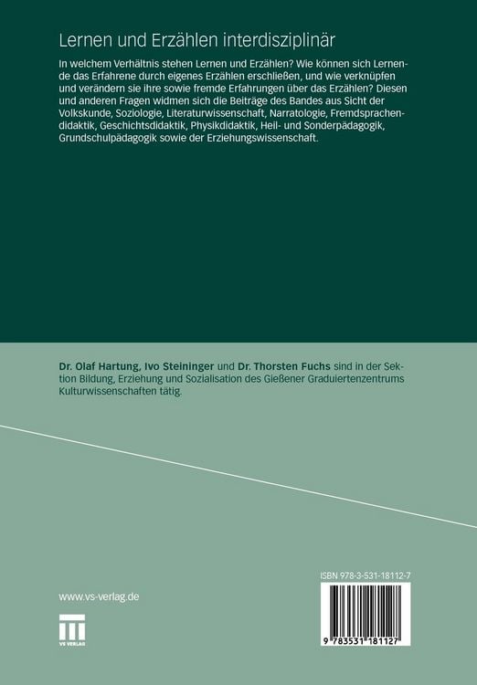 Produktbild: Lernen und Erz&auml;hlen interdisziplin&auml;r